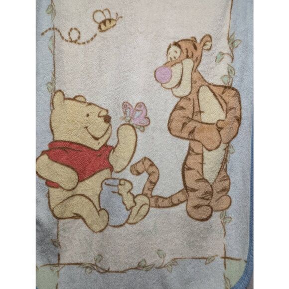 VTG Winnie the Pooh Baby‎ Crib Blanket Plush Velour Tigger Disney 28x44 - Picture 2 of 5